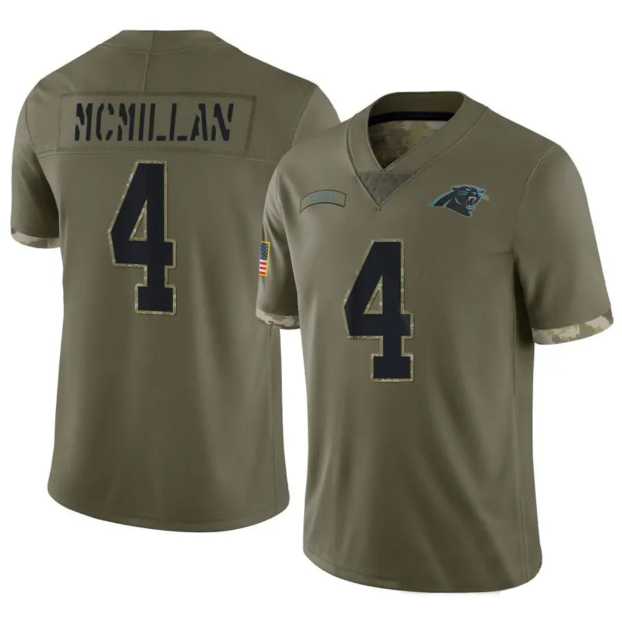 tocy C.Panthers #4 Tetairoa McMillan Player Olive Salute To Service Limited Stitched Jerseys