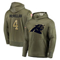 tocy C.Panthers #4 Tetairoa McMillan Player Olive Salute to Service Hoodies Stitched Jerseys
