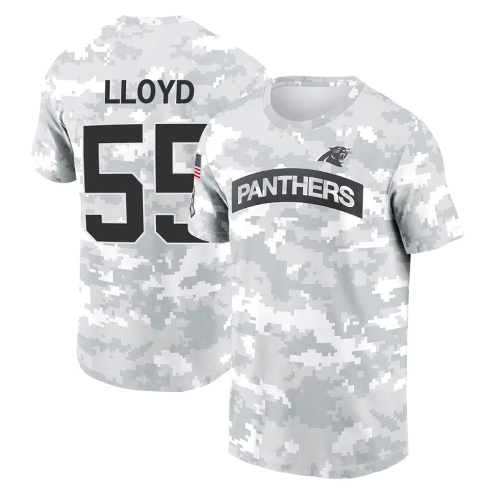 tocy C.Panthers #55 Devin Lloyd Player Arctic Camo Salute to Service T-Shirt Hoodies Stitched Jerseys