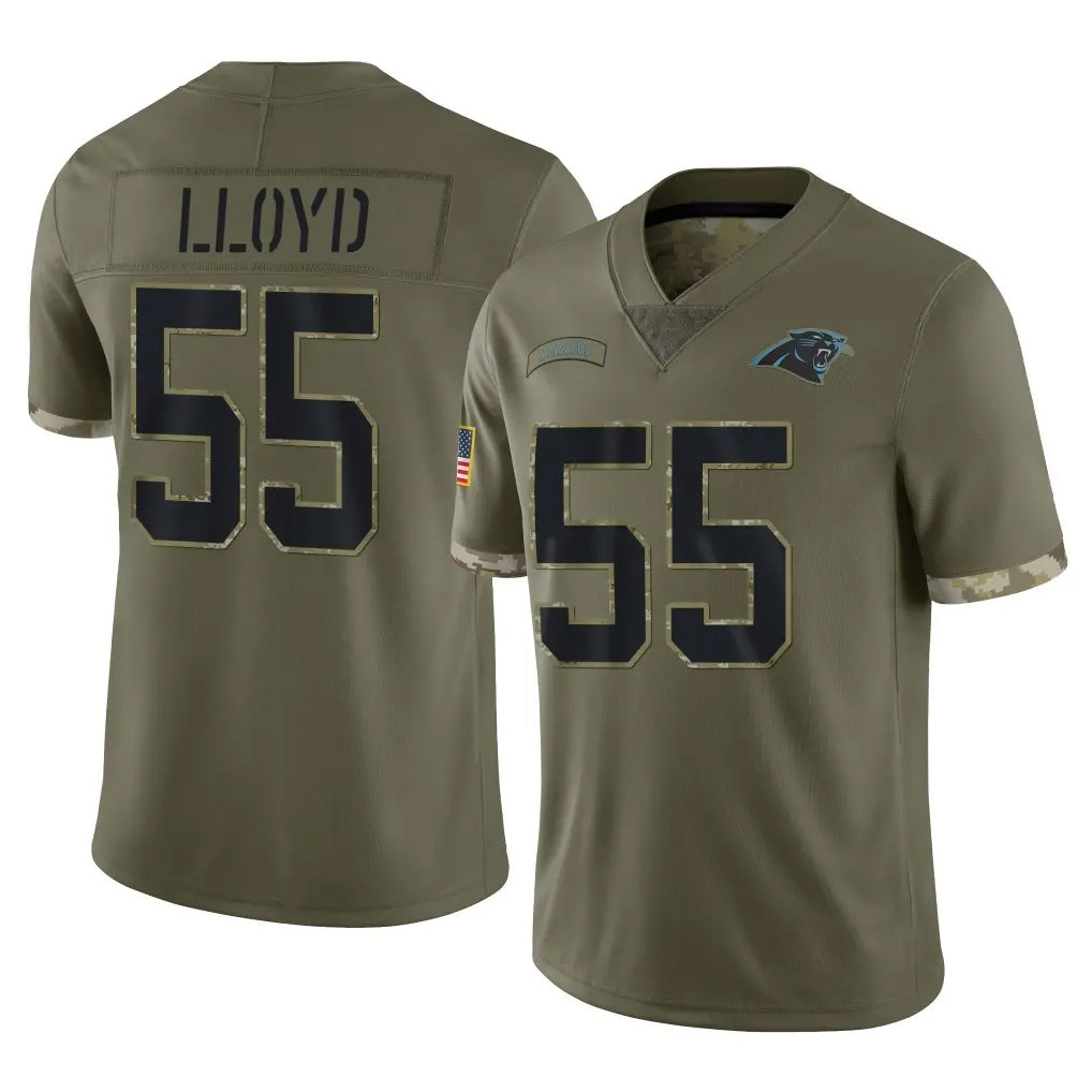 tocy C.Panthers #55 Devin Lloyd Player Olive Salute to Service Game Stitched Jerseys