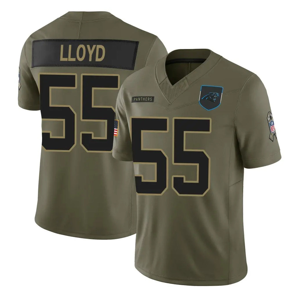 tocy C.Panthers #55 Devin Lloyd Player Olive Salute to Service Limited Home Game Stitched Jerseys