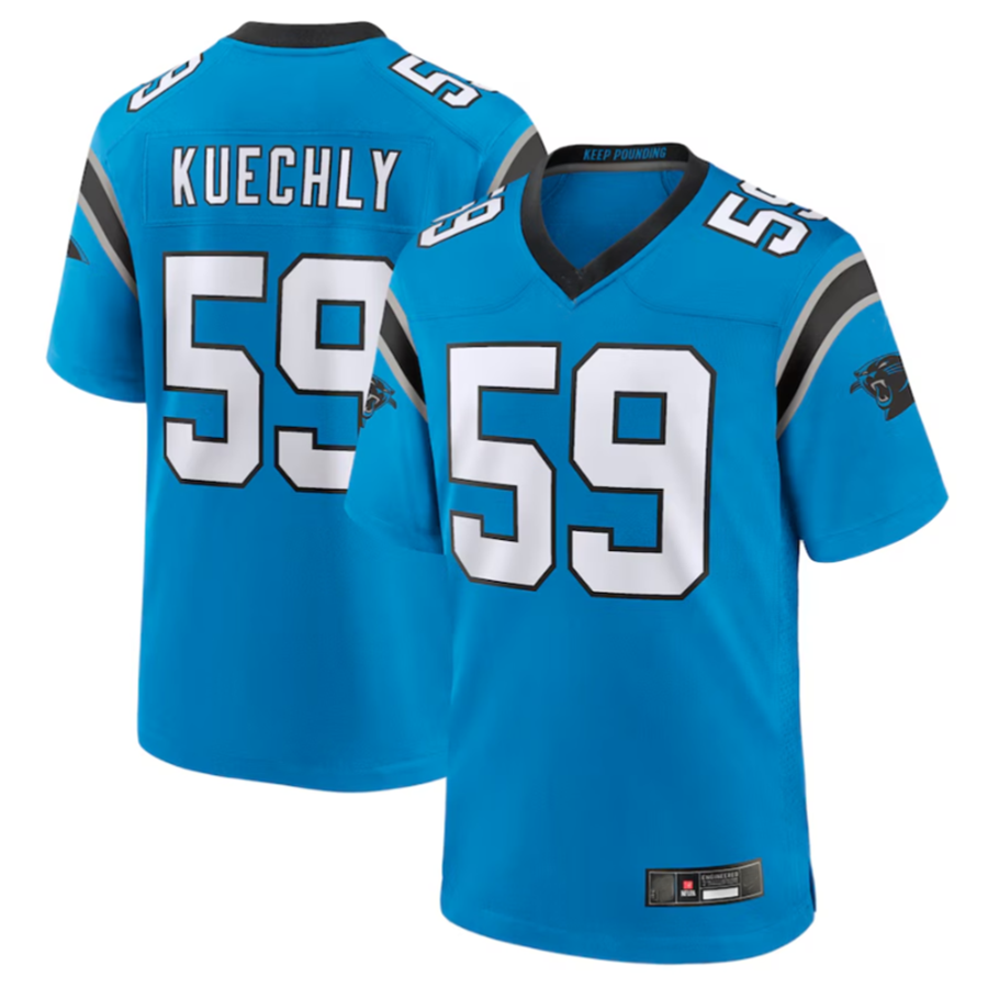 tocy C.Panthers #59 Luke Kuechly Blue Retired Player Game Jersey Stitched American Stitched Jerseys