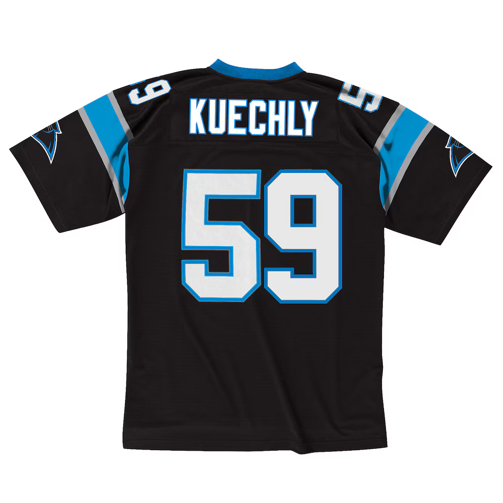 tocy C.Panthers #59 Luke Kuechly Mitchell & Ness Black 2013 Legacy Throwback Replica Jersey