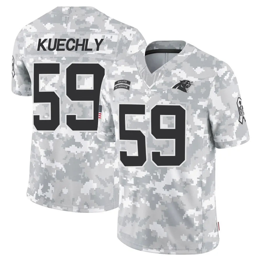 tocy C.Panthers #59 Luke Kuechly Player Arctic Camo Salute to Service Limited Stitched Jerseys