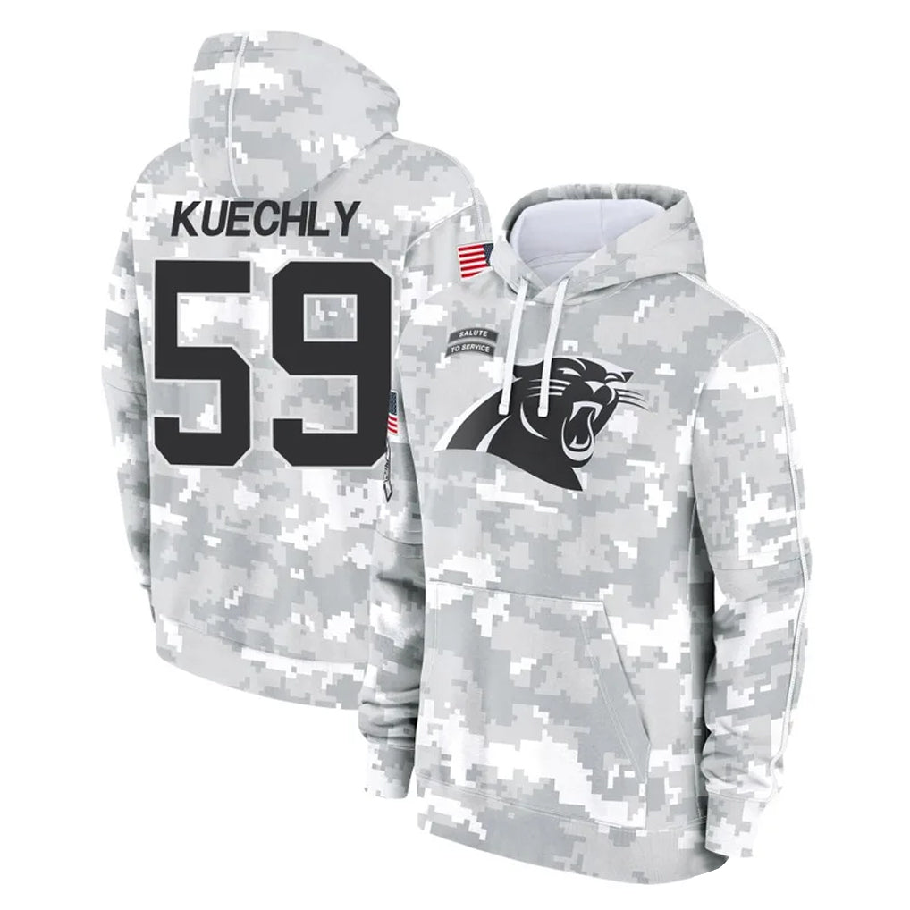 tocy C.Panthers #59 Luke Kuechly Player Arctic Camo Salute to Service Pullover Hoodies Limited Game Stitched Jerseys