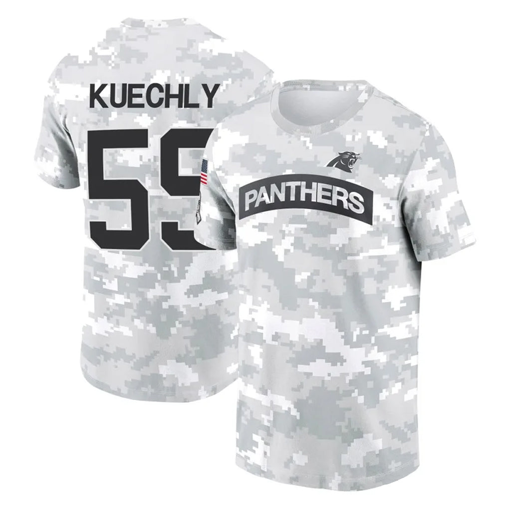 tocy C.Panthers #59 Luke Kuechly Player Arctic Camo Salute to Service T-Shirt Hoodies Stitched Jerseys