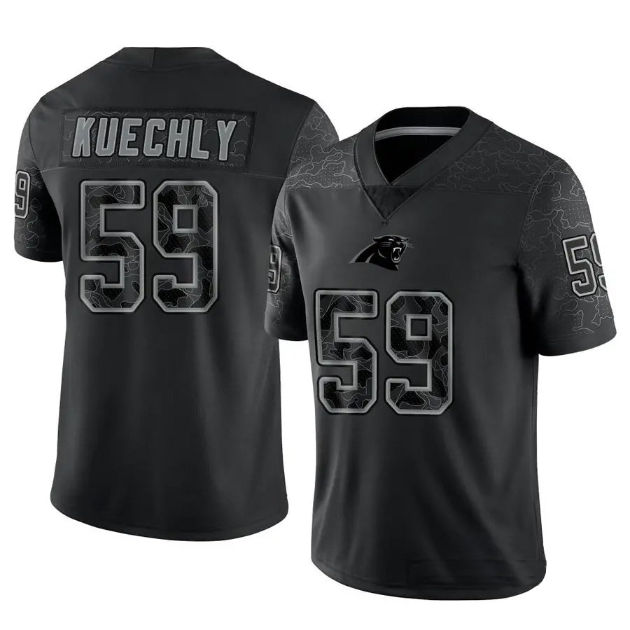 tocy C.Panthers #59 Luke Kuechly Player Black REFLECTIVE Limited Stitched Jerseys