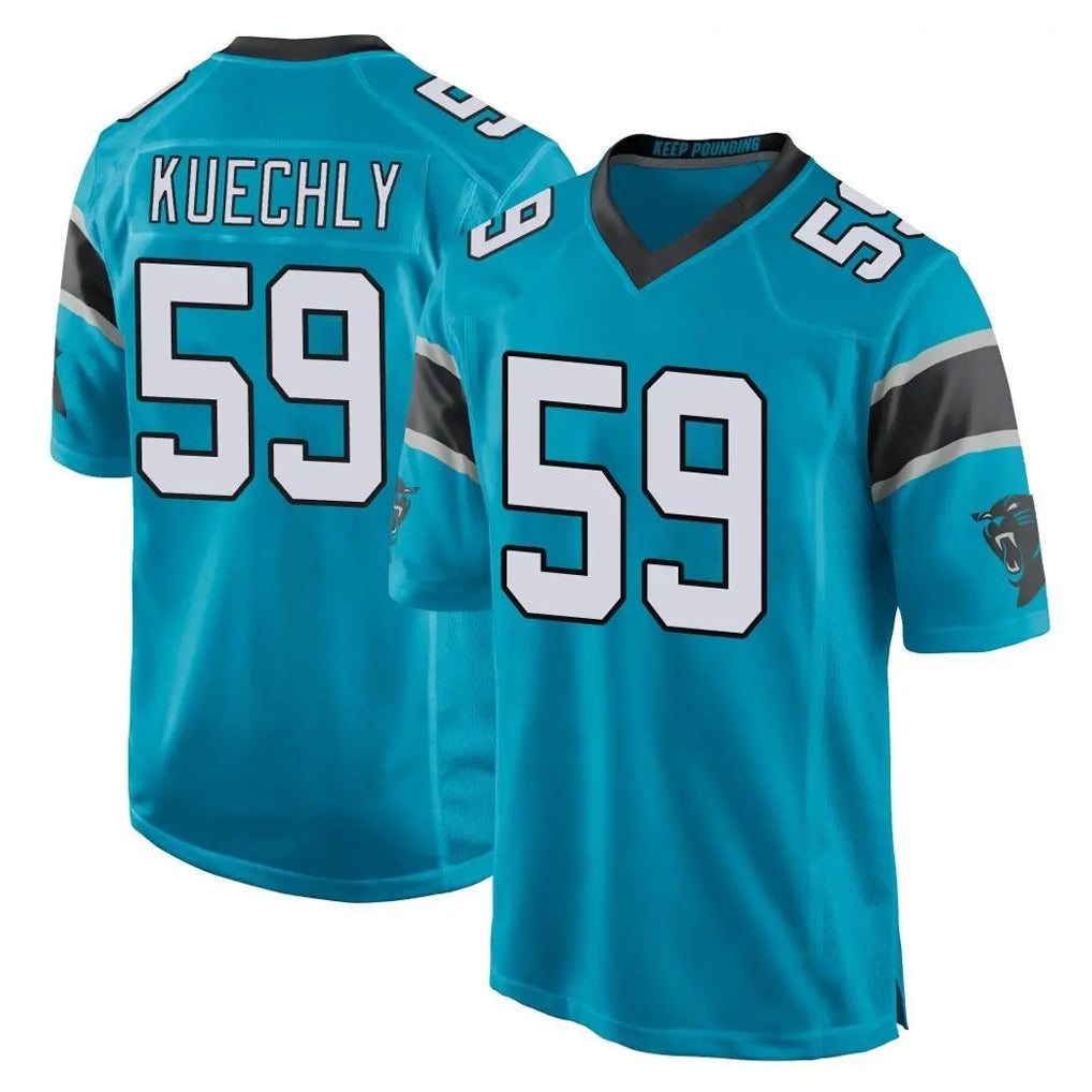 tocy C.Panthers #59 Luke Kuechly Player Blue Game Stitched Jerseys