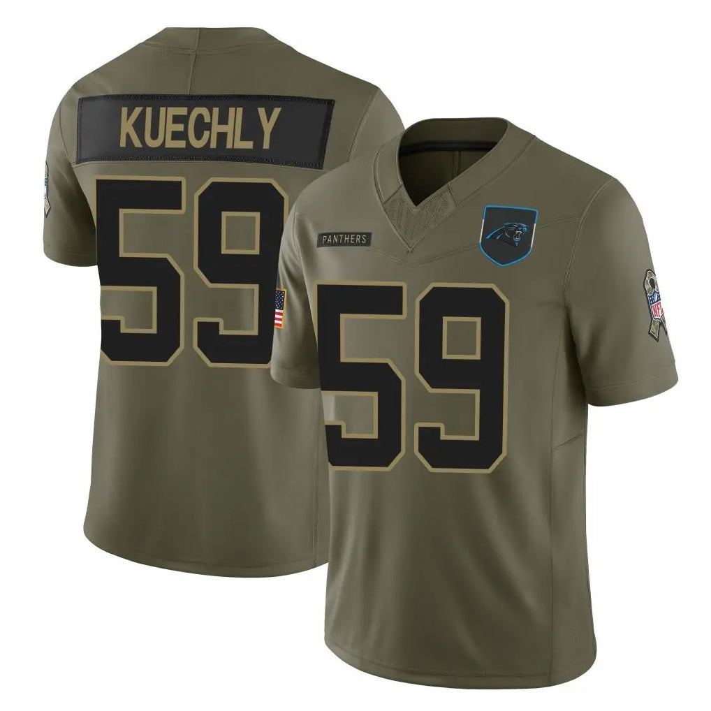 tocy C.Panthers #59 Luke Kuechly Player Olive Salute to Service Limited Home Game Stitched Jerseys