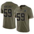 tocy C.Panthers #59 Luke Kuechly Player Salute To Service Olive Stitched Jerseys