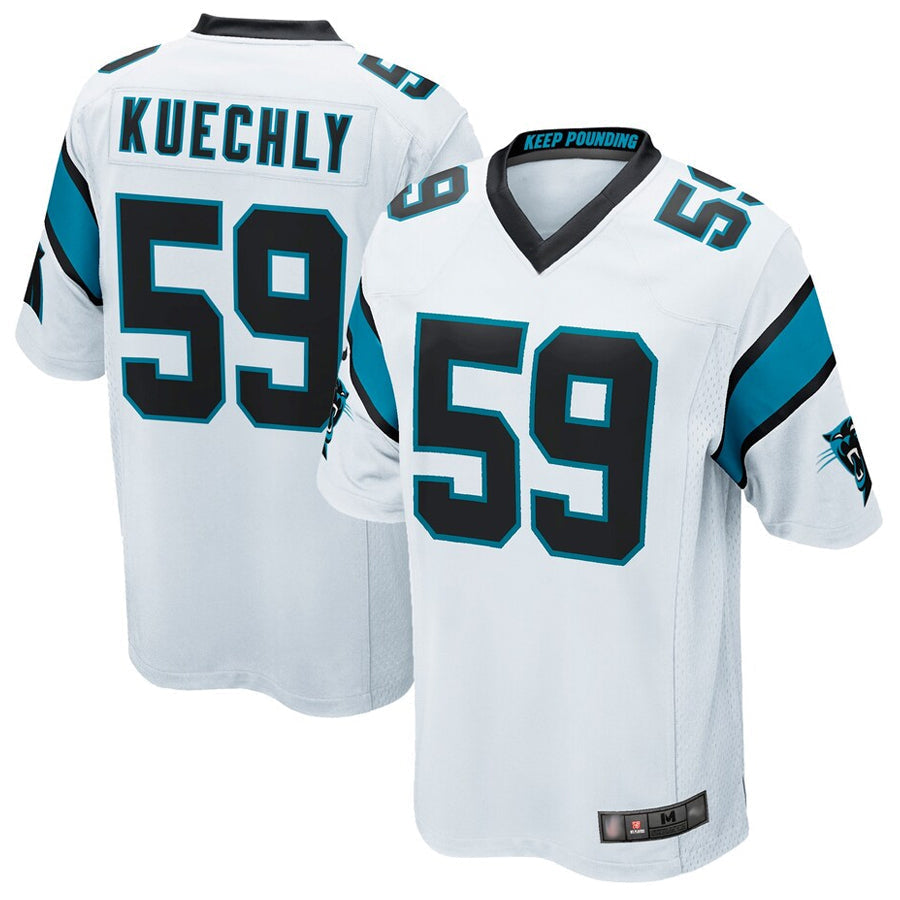 tocy C.Panthers #59 Luke Kuechly Player White Home Game Stitched Jerseys