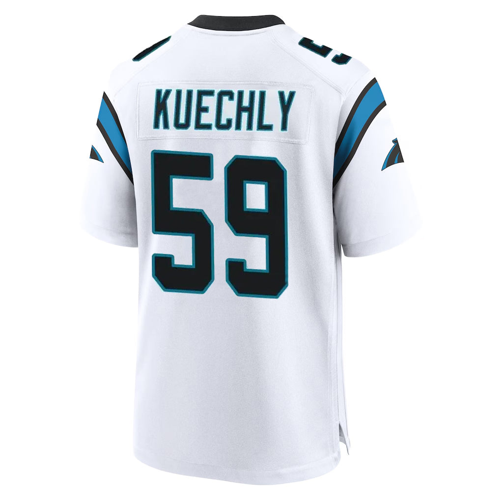 tocy C.Panthers #59 Luke Kuechly Player White Home Game Stitched Jerseys