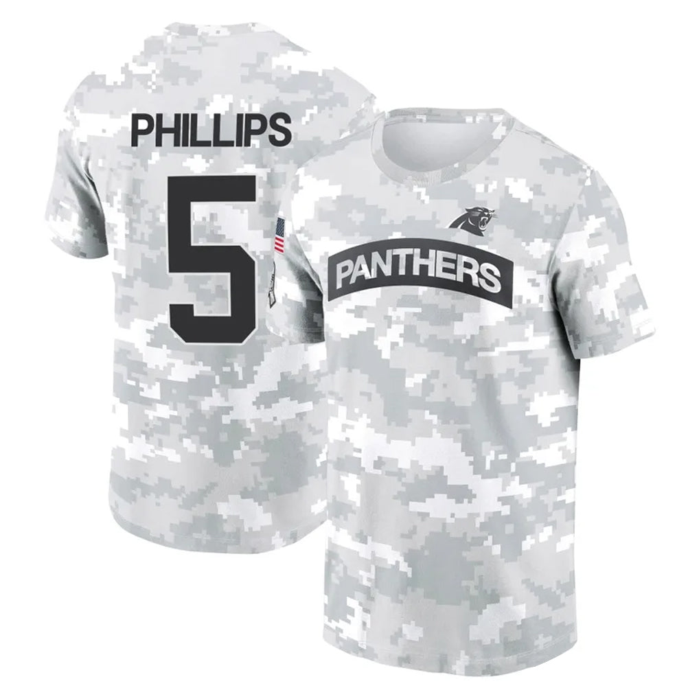 tocy C.Panthers #5 Jaelan Phillips Player Arctic Camo Salute to Service T-Shirt Hoodies Stitched Jerseys