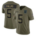 tocy C.Panthers #5 Jaelan Phillips Player Olive Salute to Service Limited Home Game Stitched Jerseys
