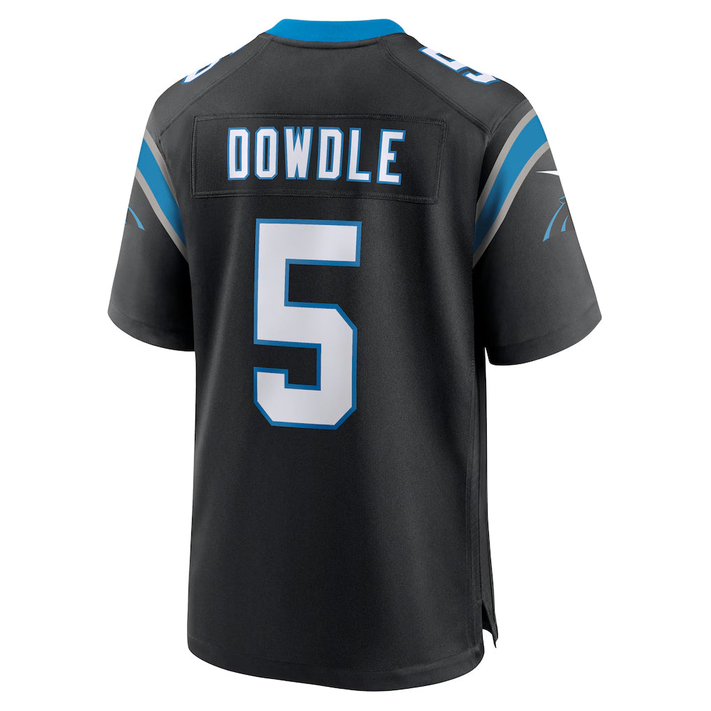 tocy C.Panthers #5 Rico Dowdle Player Black Home Game Stitched Jerseys