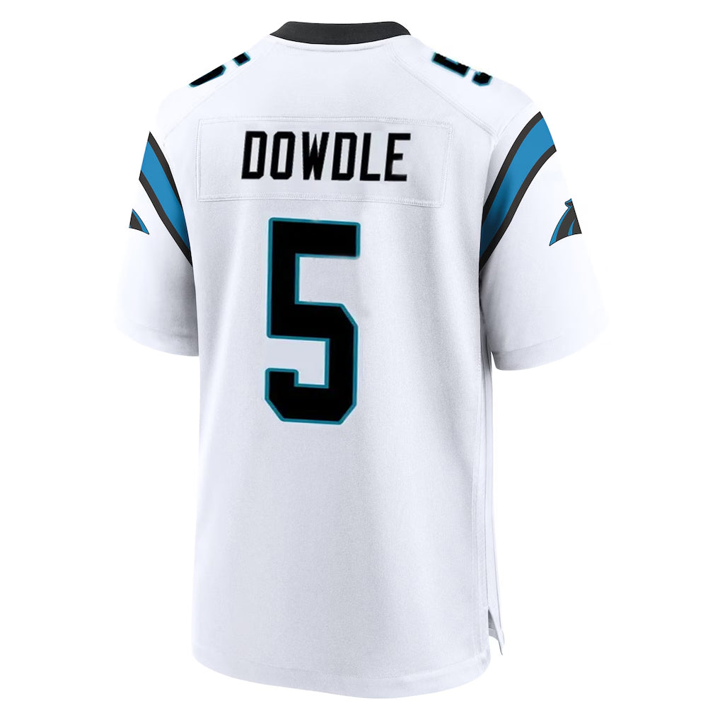 tocy C.Panthers #5 Rico Dowdle Player White Home Game Stitched Jerseys