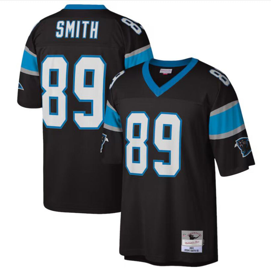 tocy C.Panthers #89 Steve Smith Black Legacy Replica Jersey American Stitched Jerseys
