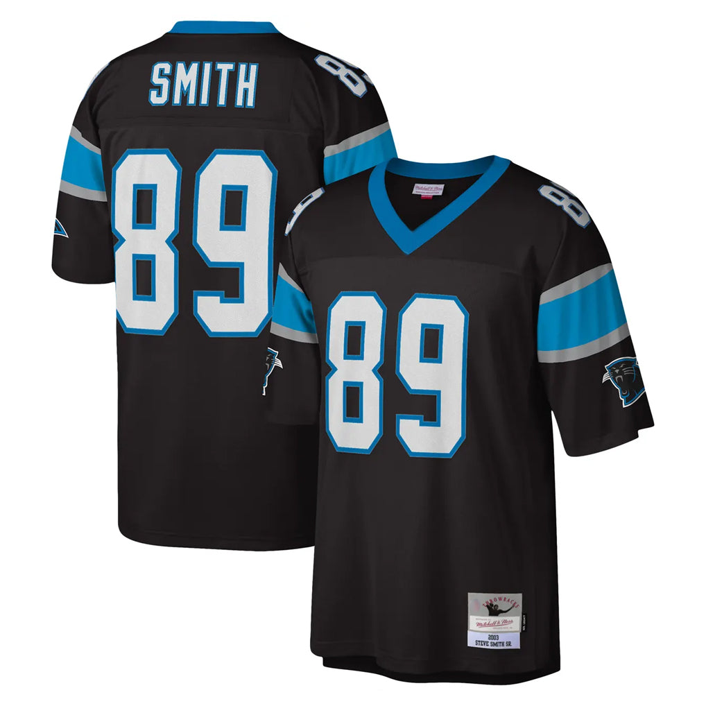 tocy C.Panthers #89 Steve Smith Player Black Mitchell & Ness Legacy Replica Stitched Jerseys
