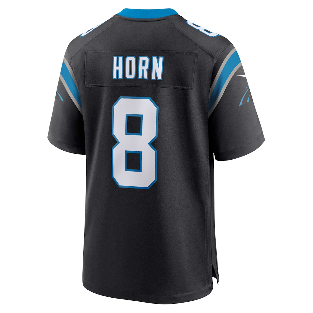tocy C.Panthers #8 Jaycee Horn Black Game Stitched Jerseys