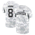 tocy C.Panthers #8 Jaycee Horn Player Arctic Camo Salute to Service Hoodies & T-Shirts Stitched Jerseys