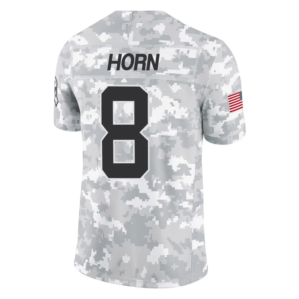 tocy C.Panthers #8 Jaycee Horn Player Arctic Camo Salute to Service Limited Game Stitched Jerseys