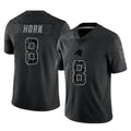 tocy C.Panthers #8 Jaycee Horn Player Black Limited Reflective Game Stitched Jerseys