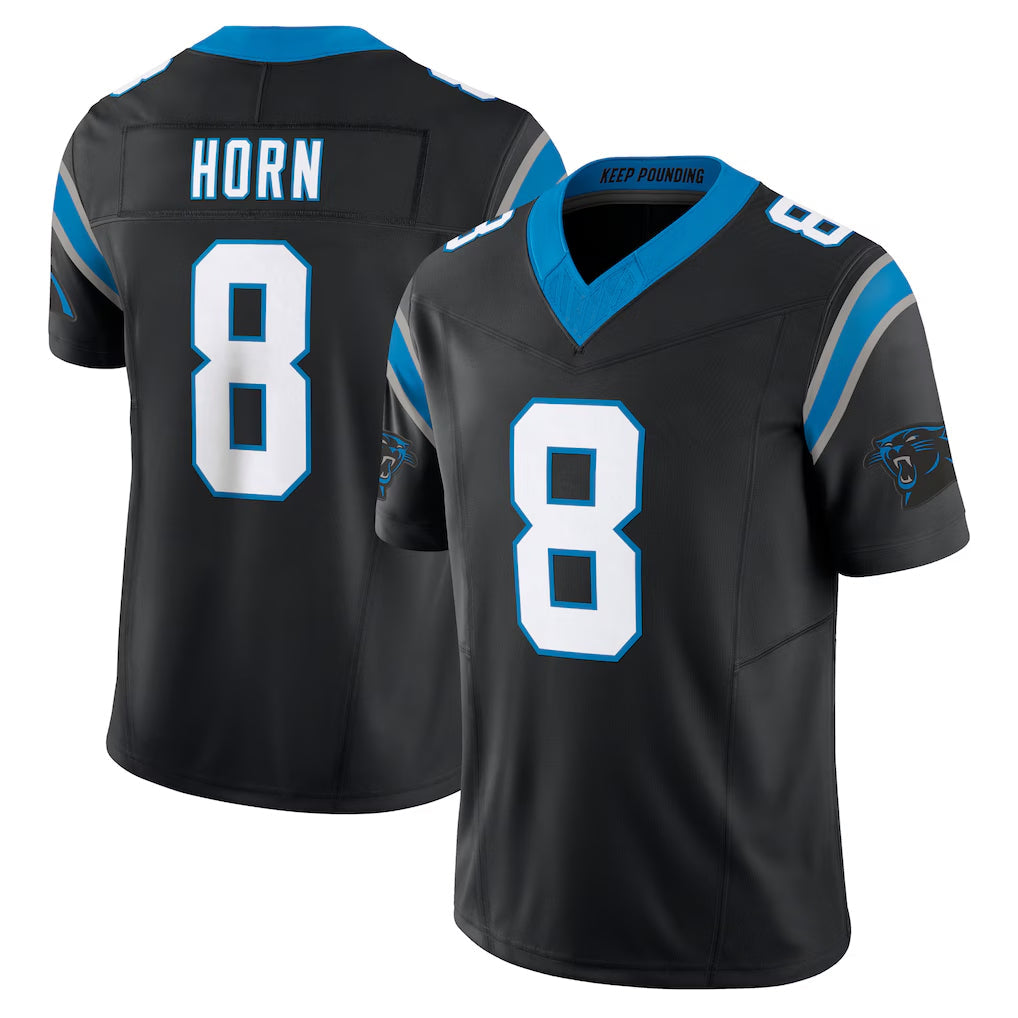 tocy C.Panthers #8 Jaycee Horn Player Black Vapor F.U.S.E. Limited Home Game Stitched Jerseys