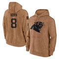 tocy C.Panthers #8 Jaycee Horn Player Brown Salute to Service Hoodies Limited Stitched Jerseys