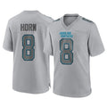 tocy C.Panthers #8 Jaycee Horn Player Gray Atmosphere Fashion Game Stitched Jerseys