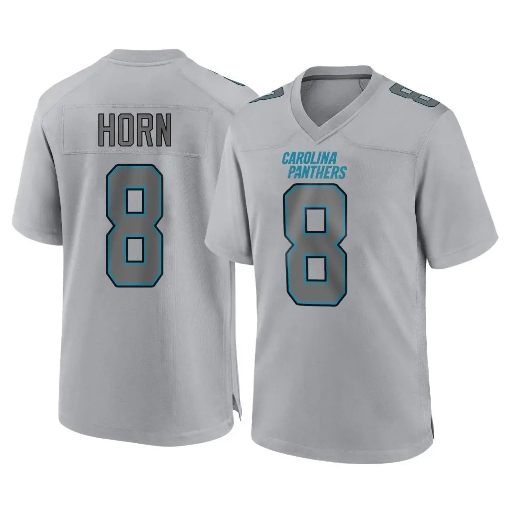 tocy C.Panthers #8 Jaycee Horn Player Gray Atmosphere Fashion Game Stitched Jerseys