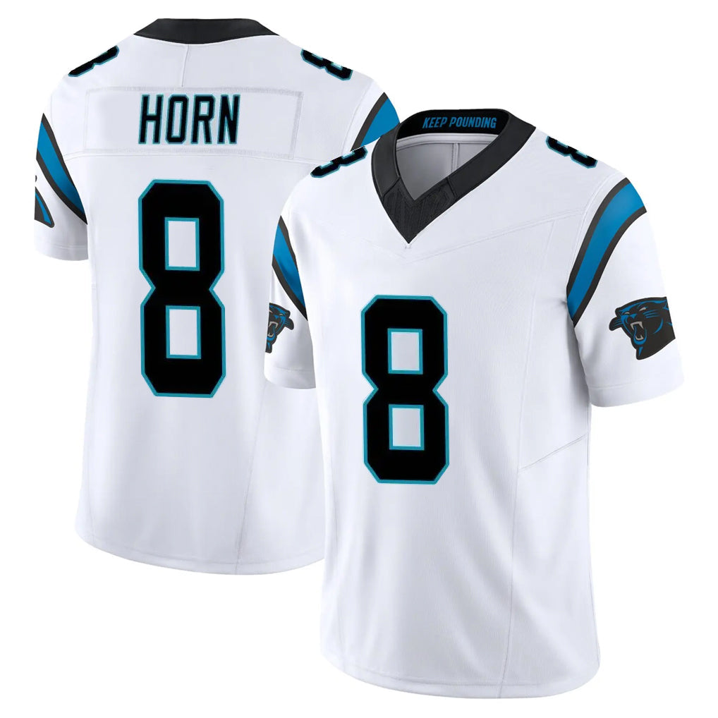 tocy C.Panthers #8 Jaycee Horn Player White Vapor F.U.S.E. Limited Home Game Stitched Jerseys