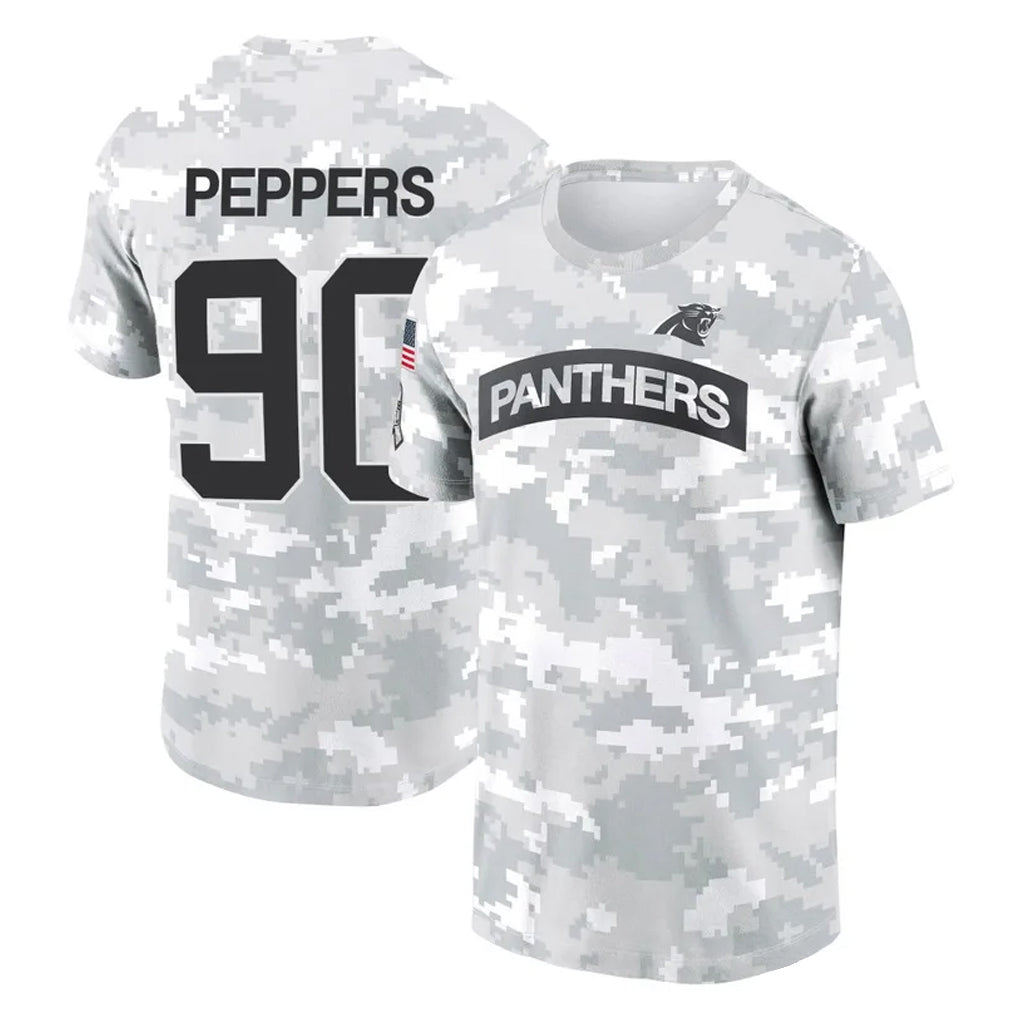 tocy C.Panthers #90 Julius Peppers Player Arctic Camo Salute to Service T-Shirt Hoodies Stitched Jerseys
