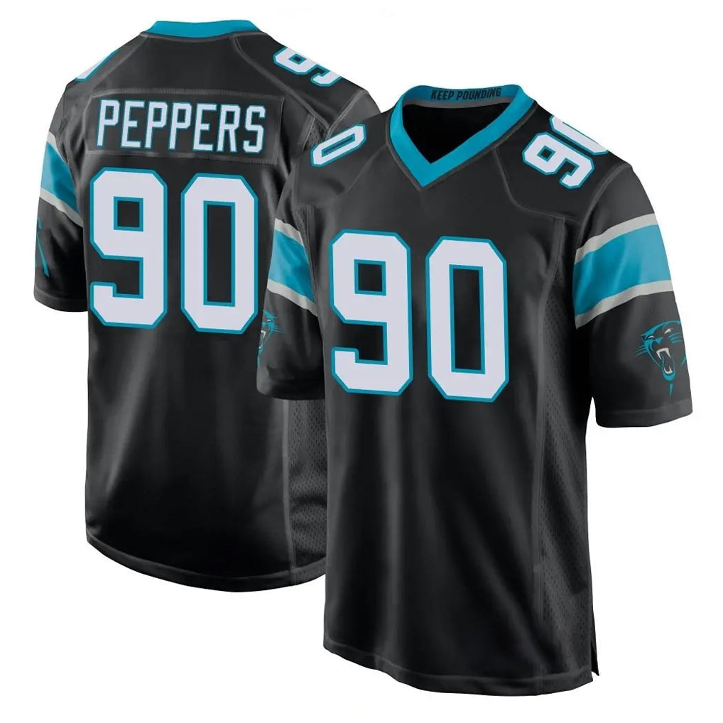 tocy C.Panthers #90 Julius Peppers Player Black Game Stitched Jerseys