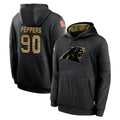 tocy C.Panthers #90 Julius Peppers Player Black Salute to Service Pullover Hoodies Limited Game Stitched Jerseys