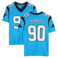 tocy C.Panthers #90 Julius Peppers Player Blue Mitchell & Ness Legacy Replica Stitched Jerseys