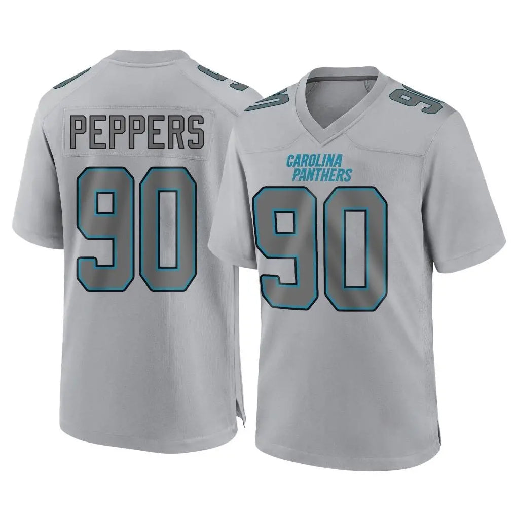 tocy C.Panthers #90 Julius Peppers Player Gray Atmosphere Fashion Game Stitched Jerseys