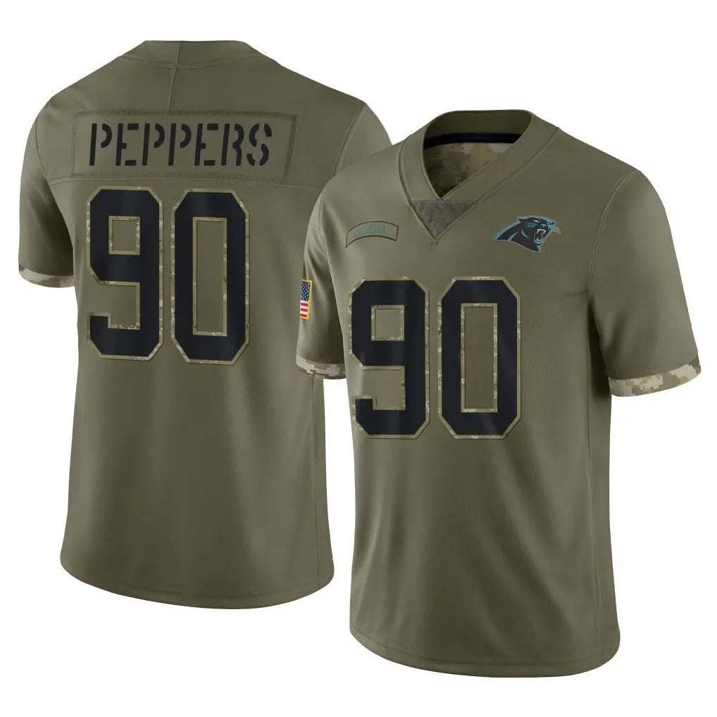 tocy C.Panthers #90 Julius Peppers Player Olive Salute to Service Game Stitched Jerseys