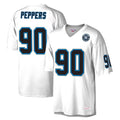 tocy C.Panthers #90 Julius Peppers Player White Mitchell & Ness 2024 Hall of Fame Fashion Stitched Jerseys