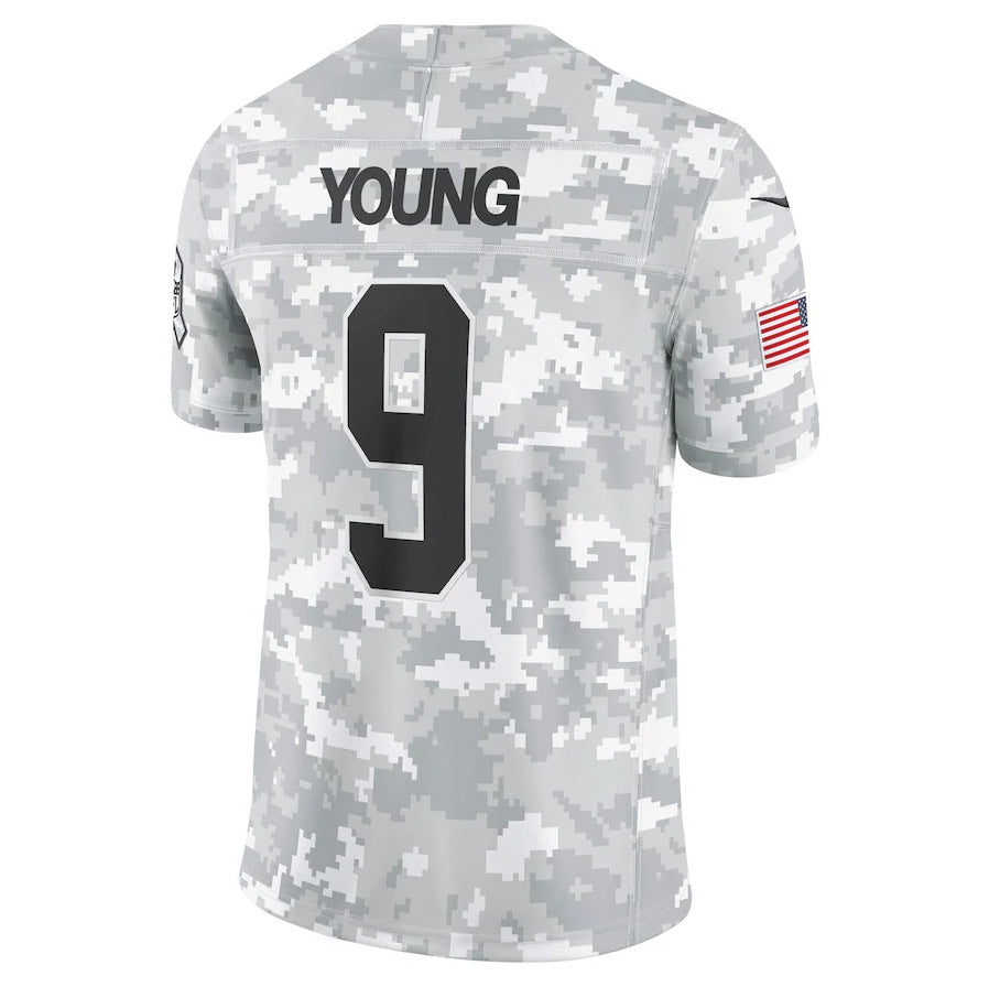 tocy C.Panthers #9 Bryce Young Arctic Camo 2024 Salute to Service Limited Stitched Jerseys