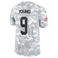 tocy C.Panthers #9 Bryce Young Arctic Camo 2024 Salute to Service Limited Stitched Jerseys