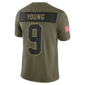 tocy C.Panthers #9 Bryce Young Olive 2025 Salute to Service Limited Stitched Jerseys