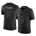 tocy C.Panthers #9 Bryce Young Player Black Limited Reflective Game Stitched Jerseys