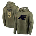 tocy C.Panthers #9 Bryce Young Player Olive Salute to Service Hoodies Stitched Jerseys