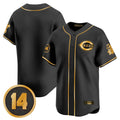 tocy C.Reds Black-Gold Vapor Premier Limited Home Blank Player Stitched Jerseys