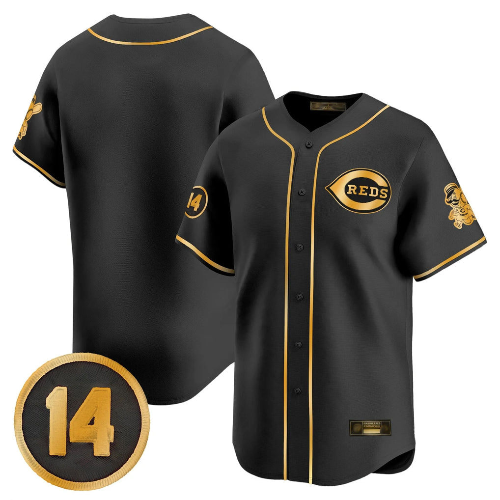 tocy C.Reds Black-Gold Vapor Premier Limited Home Blank Player Stitched Jerseys