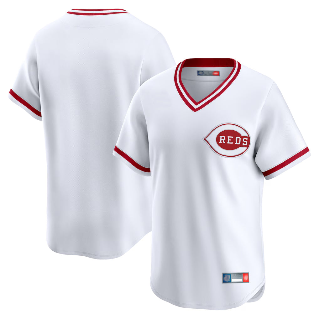 tocy C.Reds White Cooperstown Collection Limited T-shirt Home Blank Player Stitched Jerseys