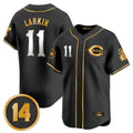 tocy C.Reds #11 Barry Larkin Player Black-Gold Vapor Premier Limited Home Stitched Jerseys