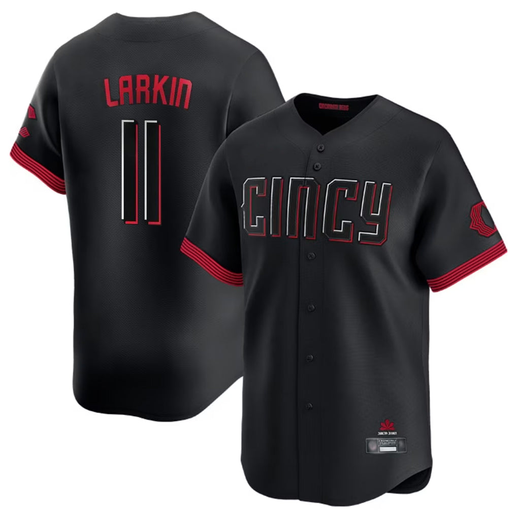tocy C.Reds #11 Barry Larkin Player Black City Connect Home Limited Stitched Jerseys