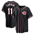tocy C.Reds #11 Barry Larkin Player Black Fashion Out Home Game Stitched Jerseys