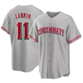 tocy C.Reds #11 Barry Larkin Player Gray Home Game Stitched Jerseys